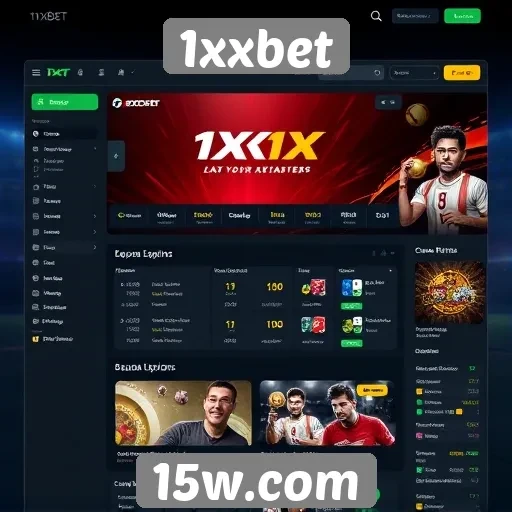 Interface e design do site 1xxbet