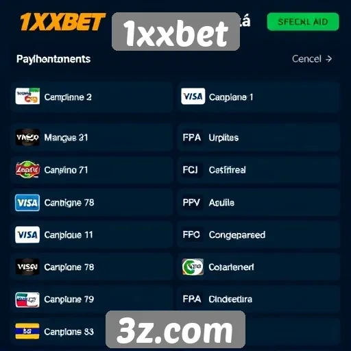 Métodos de pagamento disponíveis na plataforma 1xxbet